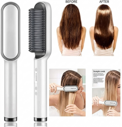 2-in-1 Electric Hair Straightening Comb & Styler | Fast PTC Heating & 5 Temp Controls 💇‍♀️✨