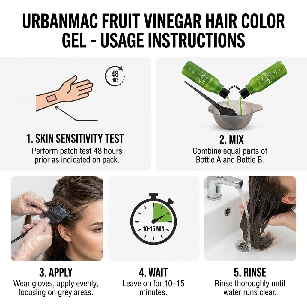 Urbanmac Fruit Vinegar Hair Color Gel (100ml x 2) – Ammonia Free