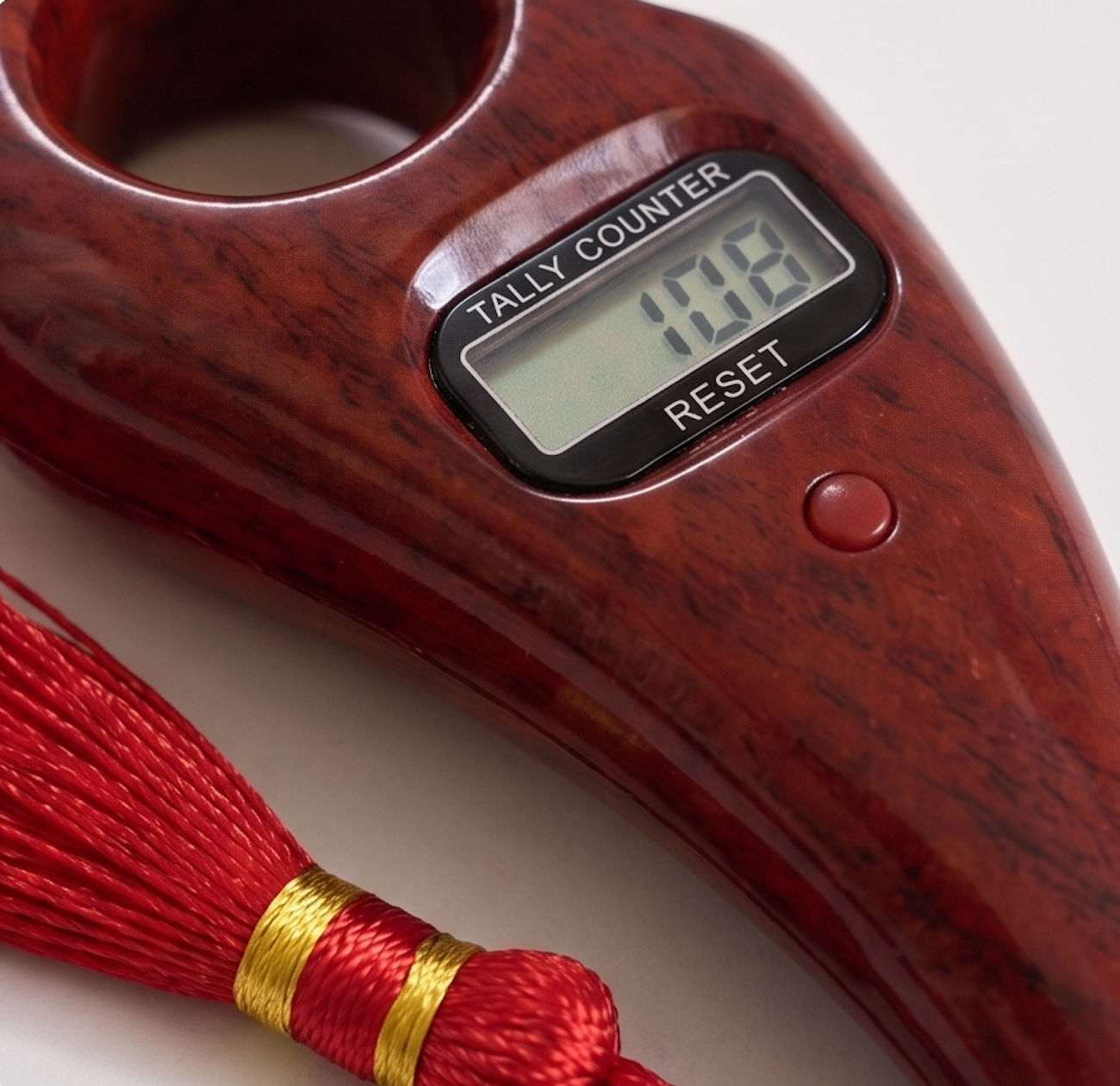 Luxury Digital Tally Counter – Rosewood Finish & Silk Tassel 📿🧘‍♂️ | Perfect for Mantra Jap, Meditation, & Mindfulness Tracking