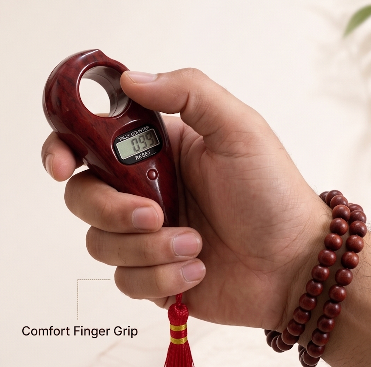 Luxury Digital Tally Counter – Rosewood Finish & Silk Tassel 📿🧘‍♂️ | Perfect for Mantra Jap, Meditation, & Mindfulness Tracking