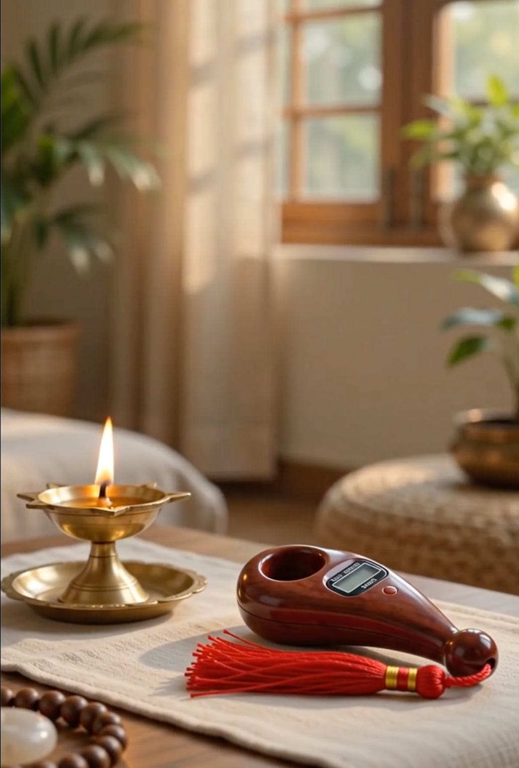 Luxury Digital Tally Counter – Rosewood Finish & Silk Tassel 📿🧘‍♂️ | Perfect for Mantra Jap, Meditation, & Mindfulness Tracking