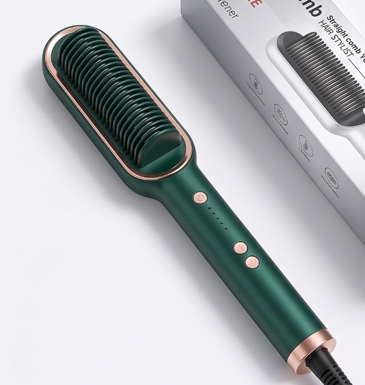 2-in-1 Electric Hair Straightening Comb & Styler | Fast PTC Heating & 5 Temp Controls 💇‍♀️✨