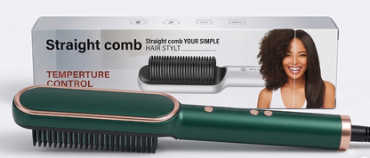 2-in-1 Electric Hair Straightening Comb & Styler | Fast PTC Heating & 5 Temp Controls 💇‍♀️✨