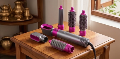 ✨ 5-in-1 Hot Air Styler & Hair Dryer Brush Set | Electric Airwrap Curler, Volumizer & Straightener Comb 💇‍♀️