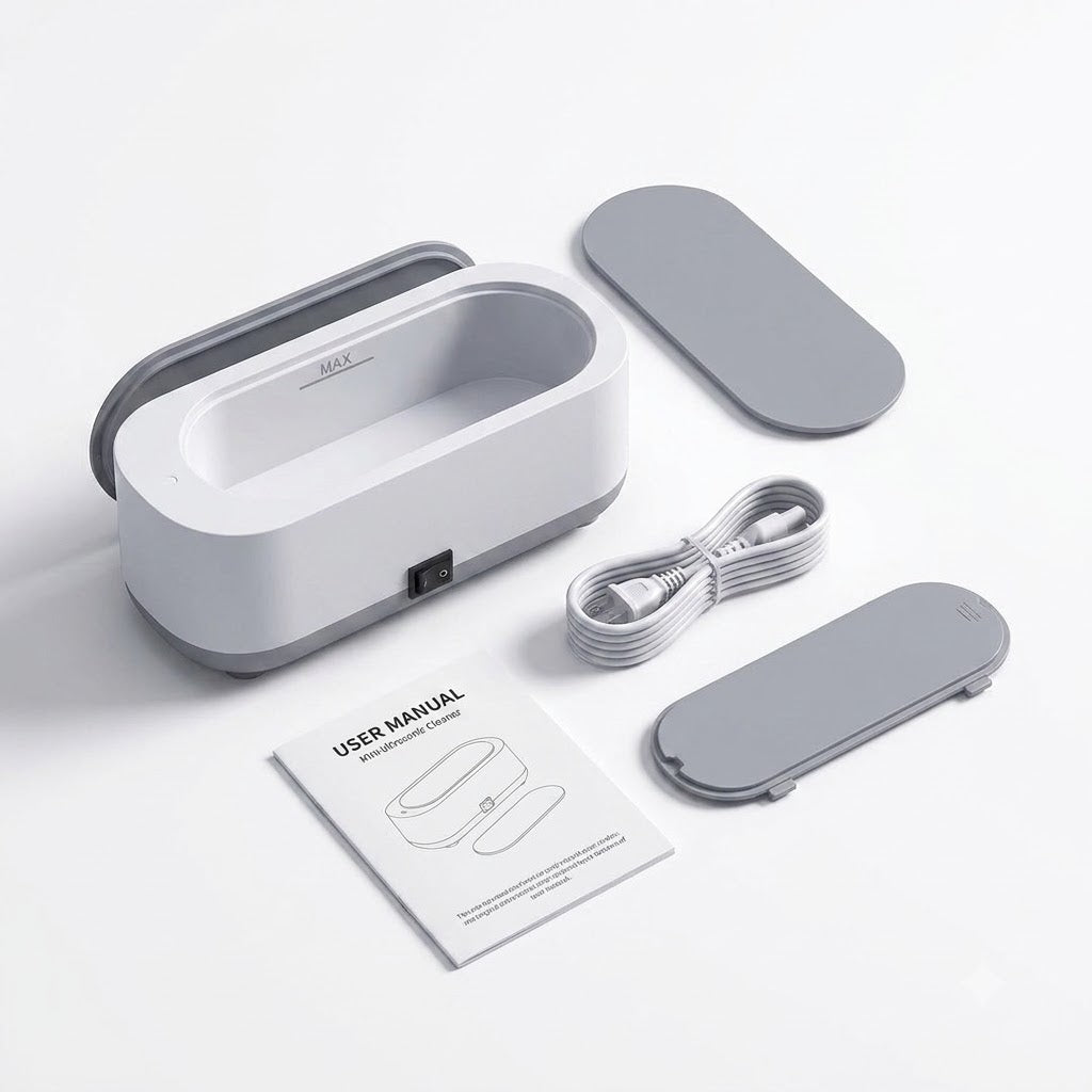 Mini Portable Ultrasonic Cleaner Machine for Jewelry, Eyeglasses & Makeup Brushes