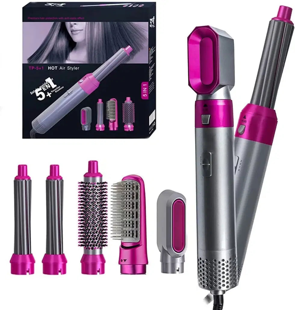 ✨ 5-in-1 Hot Air Styler & Hair Dryer Brush Set | Electric Airwrap Curler, Volumizer & Straightener Comb 💇‍♀️